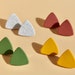 Minimalist Triangle Earrings in Yellow, Green, Terracotta and Grey / Simple Geometric Earrings / Clip On Earrings or Titanium Posts