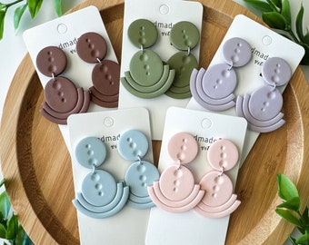 Lightweight Clip-on Earrings Made using Lightweight Polymer Clay / Statement Earrings for Non Pierced Ears / Clip