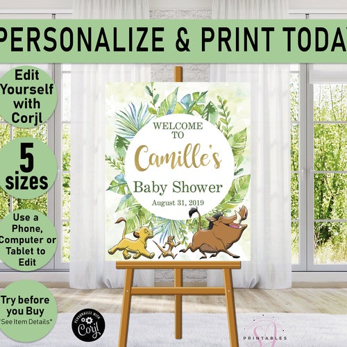 Simba Lion King Baby Shower Game Package Etsy