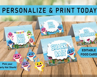 Shark Food Labels Etsy