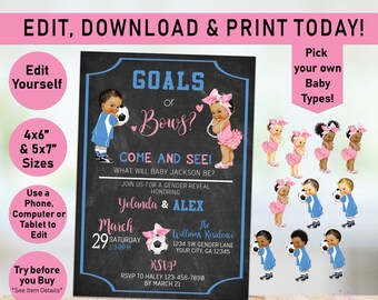 Backflips Or Barbells Gender Reveal Party Invite 5x7 Digital Personalized Boy Or Girl Gender Reveal Invitation Pink Or Blue 20.0