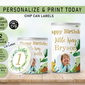 Lion King Simba Birthday chip can label, Chip Can label, Chip Can wrapper, Birthday Party Favors, Little King, Printable, Pringles, L03