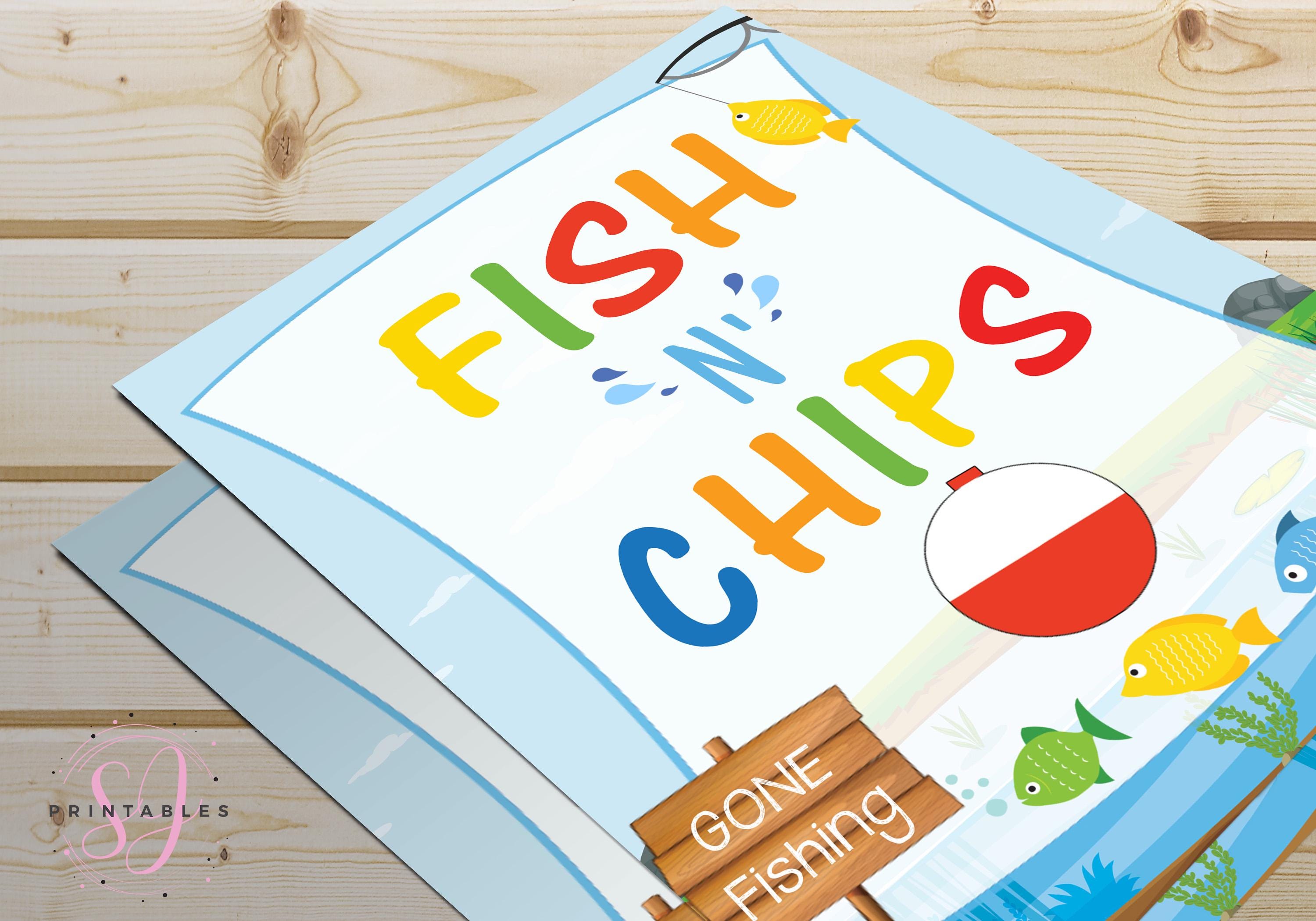 Ofishally Fish and Chips Sign INSTANT DOWNLOAD, Fishing Table, Fishing ...