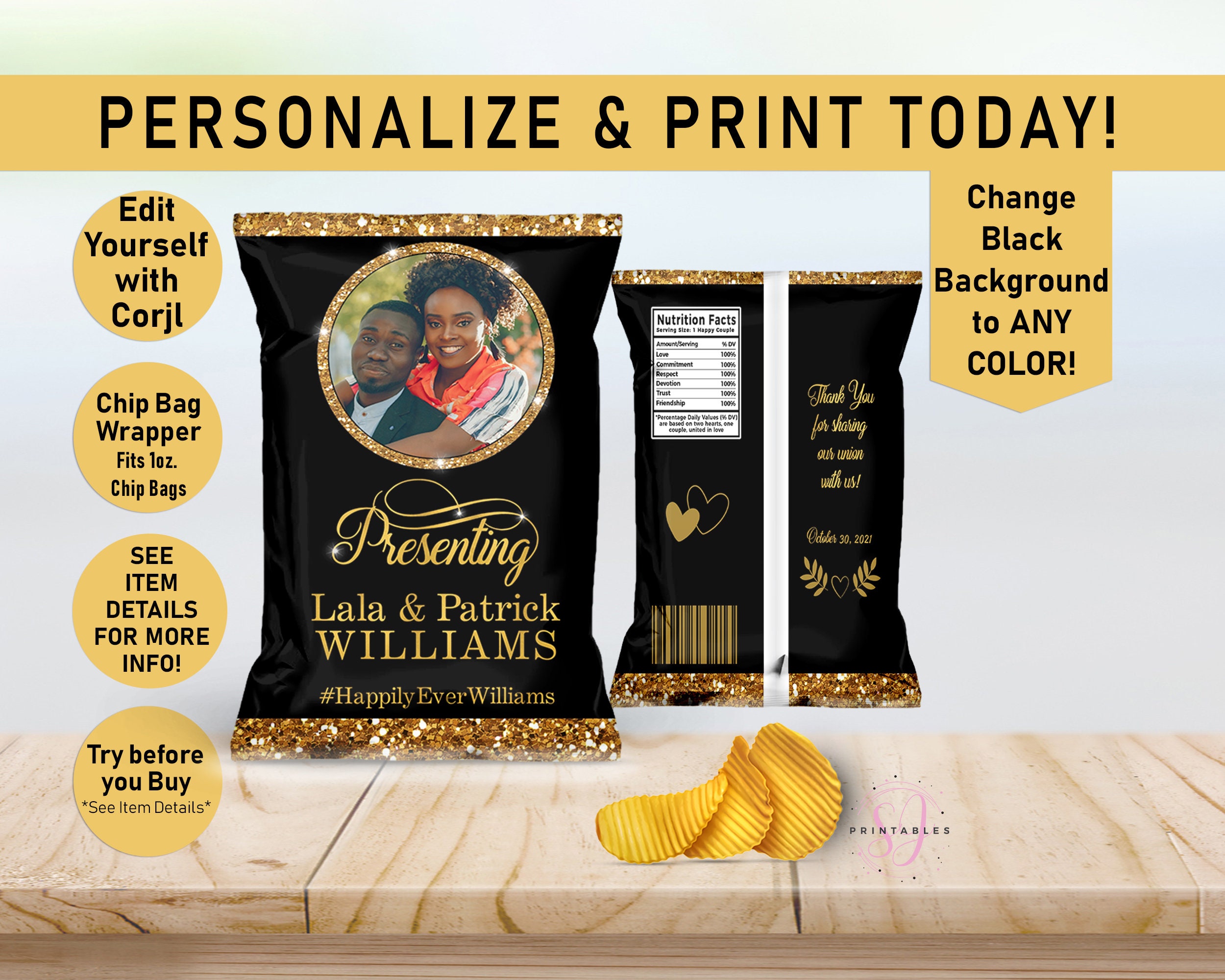 Chip Bag Template - Etsy