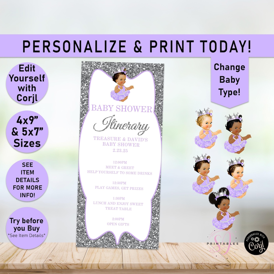 baby-shower-itinerary-princess-baby-shower-itinerary-silver-glitter