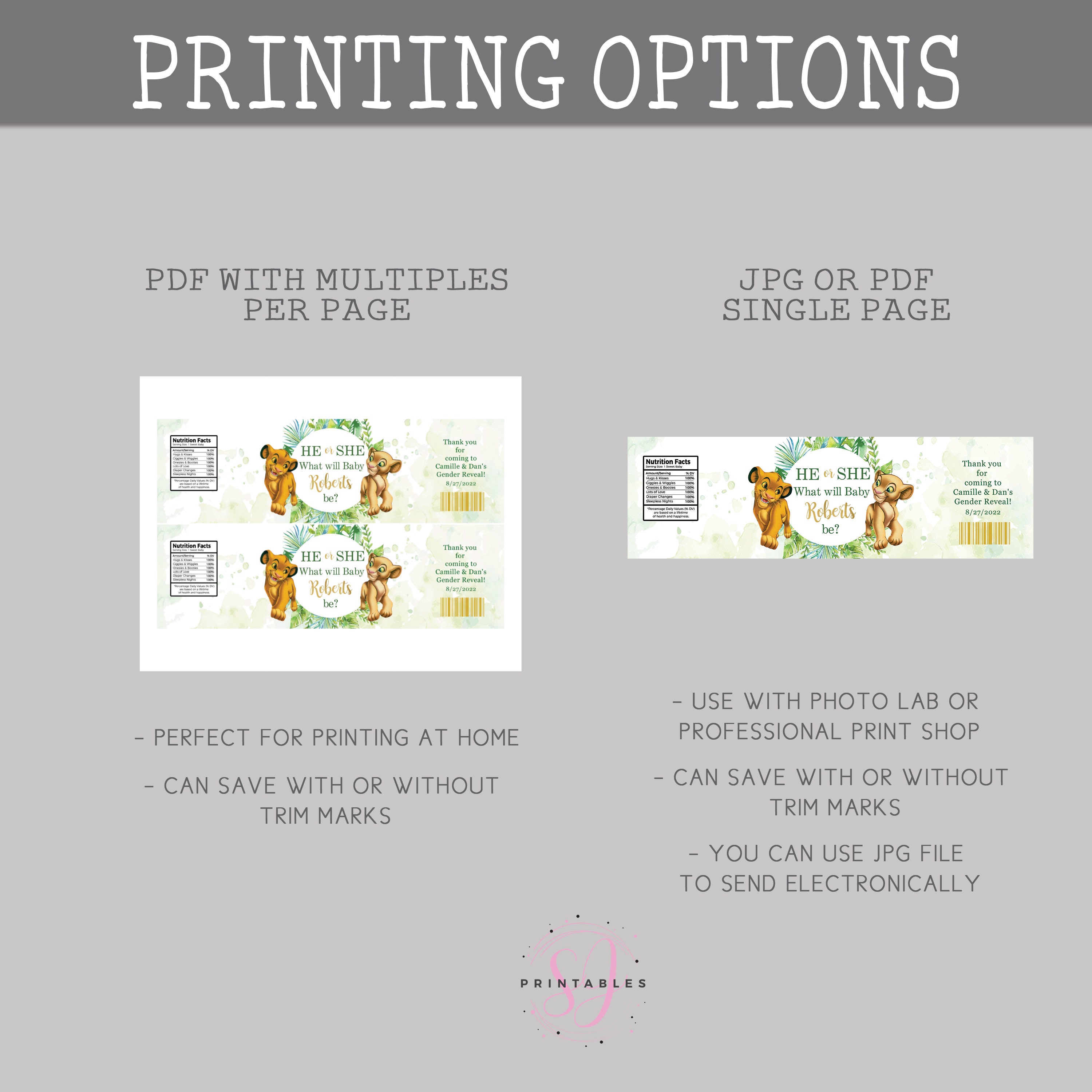 Lion King Simba Gender Reveal Chip Can Label, Chip Can Label, Chip Can ...