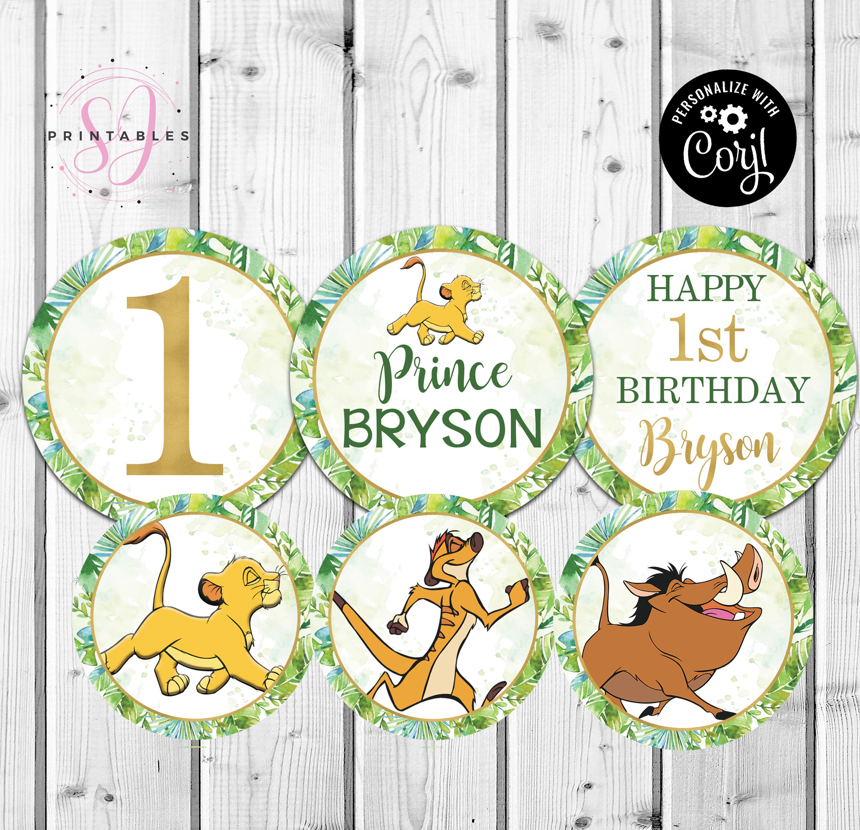 BIRTHDAY Lion King EDITABLE Cupcake Toppers Any Age Little Etsy