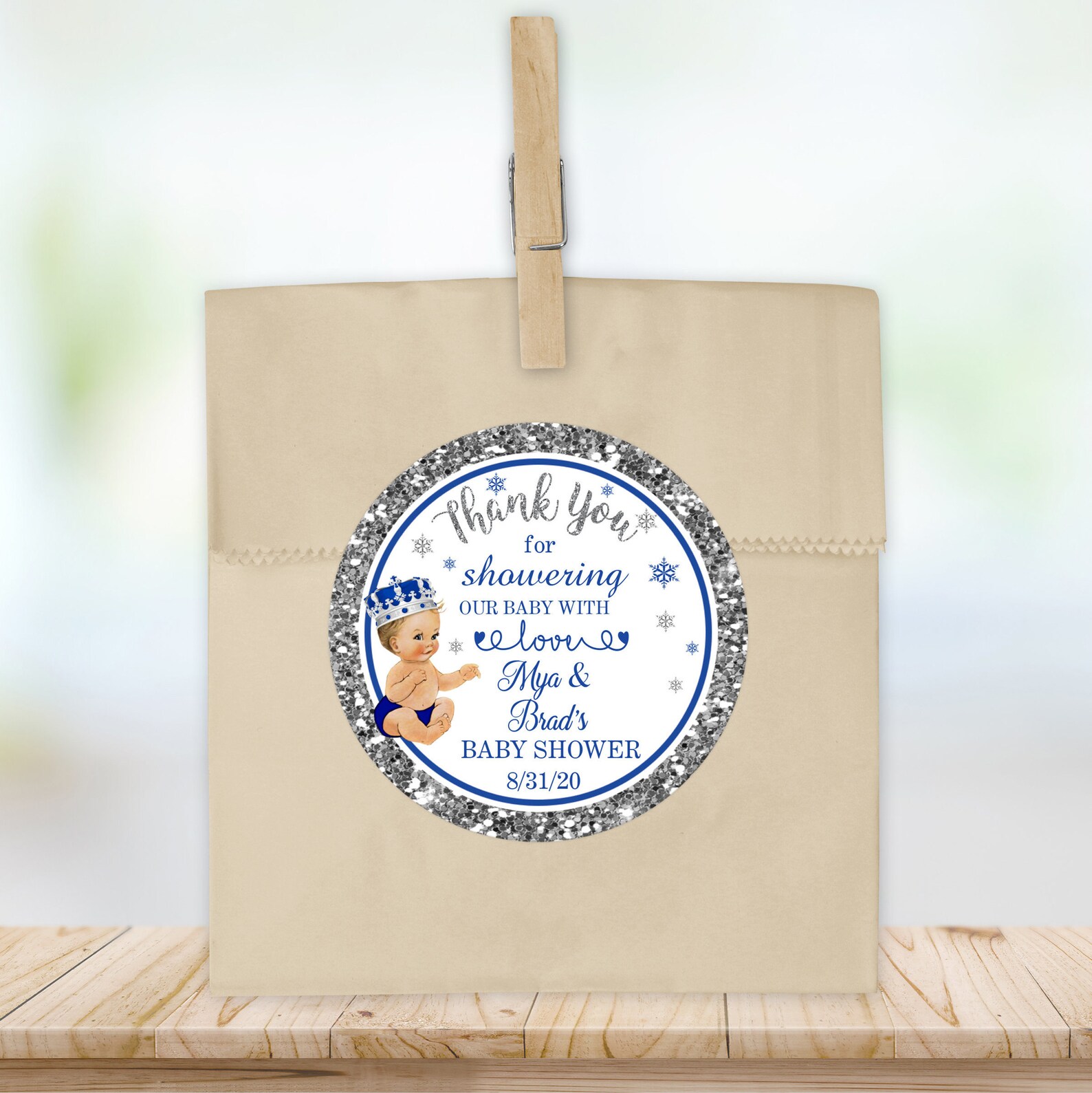 Winter Wonderland Baby Shower Printable Favor Stickersroyal - Etsy
