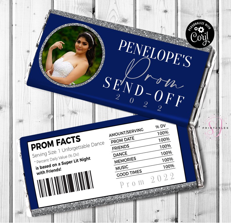 Bar Code For Prom Silver Glitter Prom Send-off Bundle: Candy Wrapper, Chip Bag, Water ...