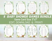 Lion King Baby Shower Games Printable Pack, Mini Suite, Simba Baby Shower Games Bundle, Lion King game set, Greenery Game Bundle, L01