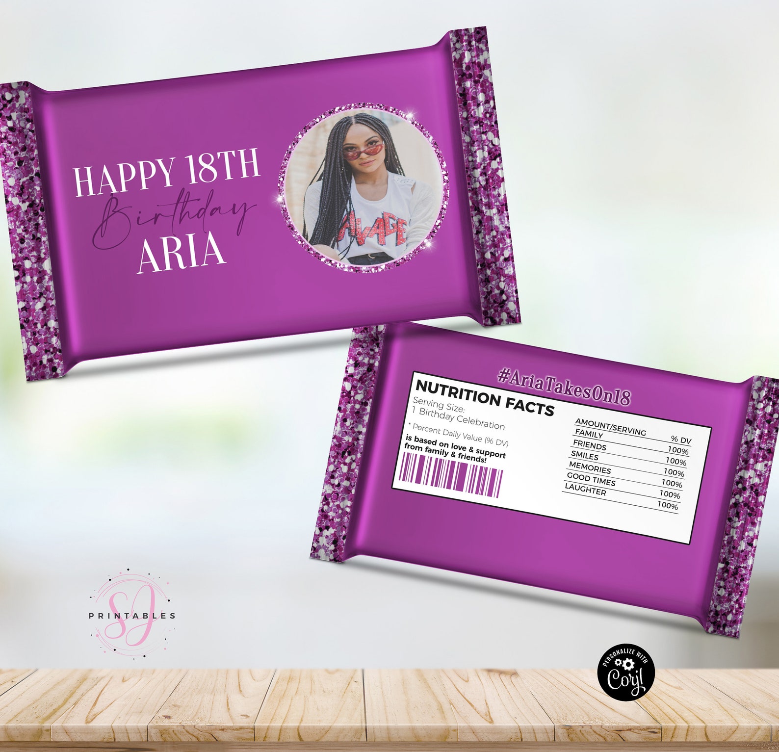 Kit Kat Candy Bar Wrappers Purple on Purple Glitter ANY AGE - Etsy