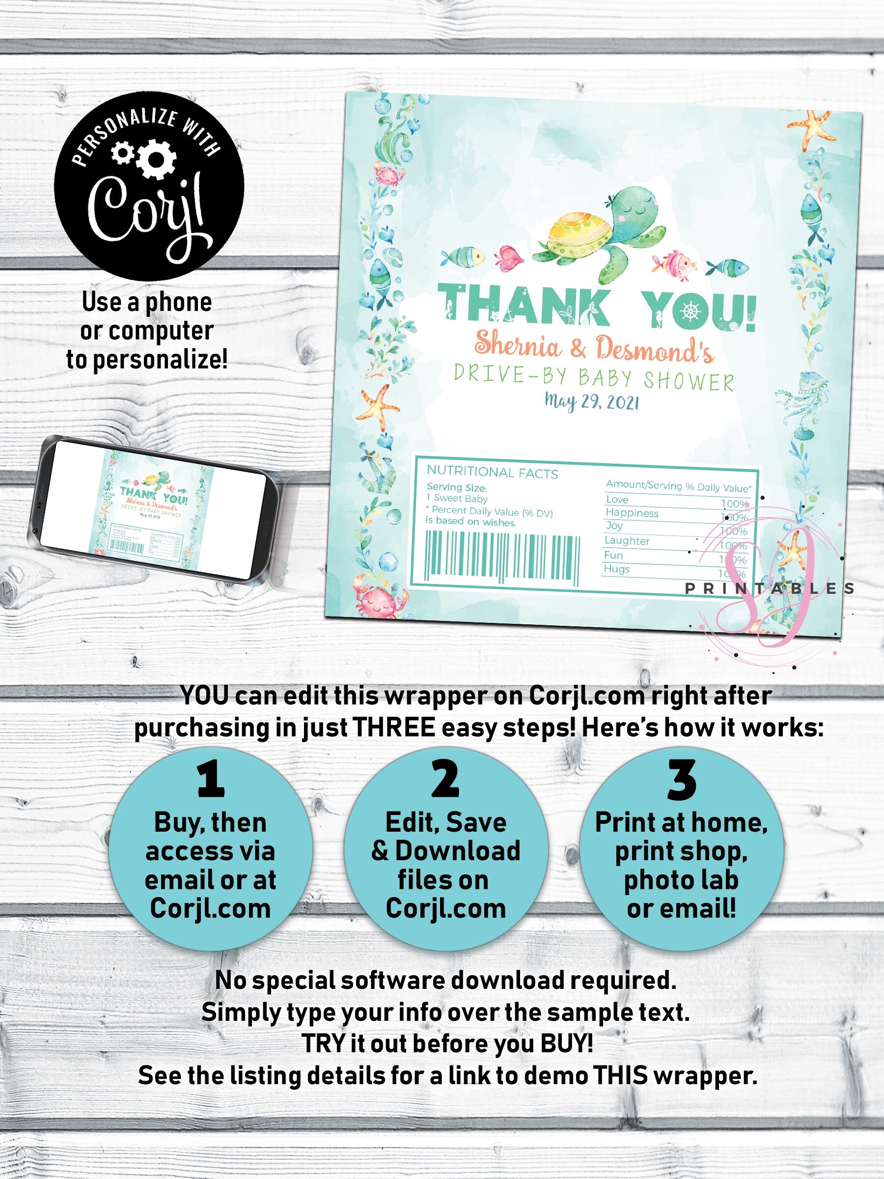 Under the Sea Baby Shower Chocolate Bar Wrapper Hershey Candy - Etsy