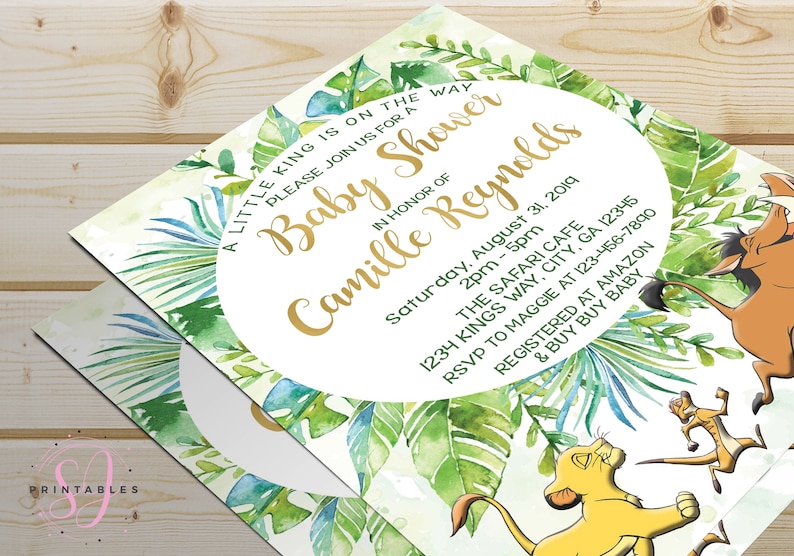 BABY Shower Simba Invitation Lion King Baby Shower Etsy