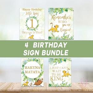 Lion King PRINTABLE Sign Set, Sign Bundle, Lion King Birthday decor, Lion King Signage, Lion King Party, Instant, Editable, Template, L03