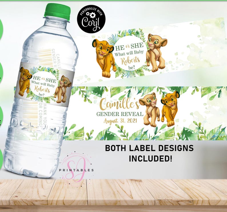 Simba and Nala GENDER Reveal BUNDLE, Hershey Candy Wrapper, Chip Bag ...