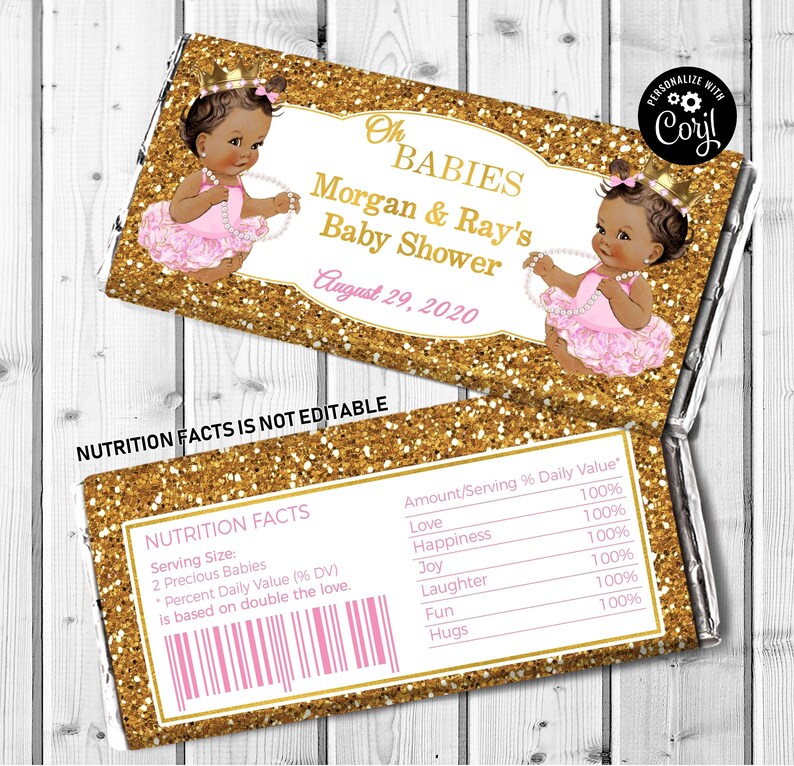 TWIN Hershey Candy Bar WRAPPER, Twins Baby Shower Candy Bar Wrapper ...