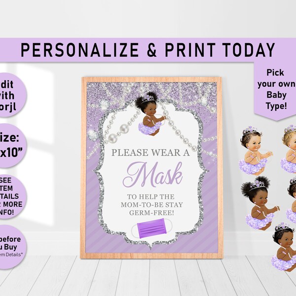 Mask Baby Shower Etsy