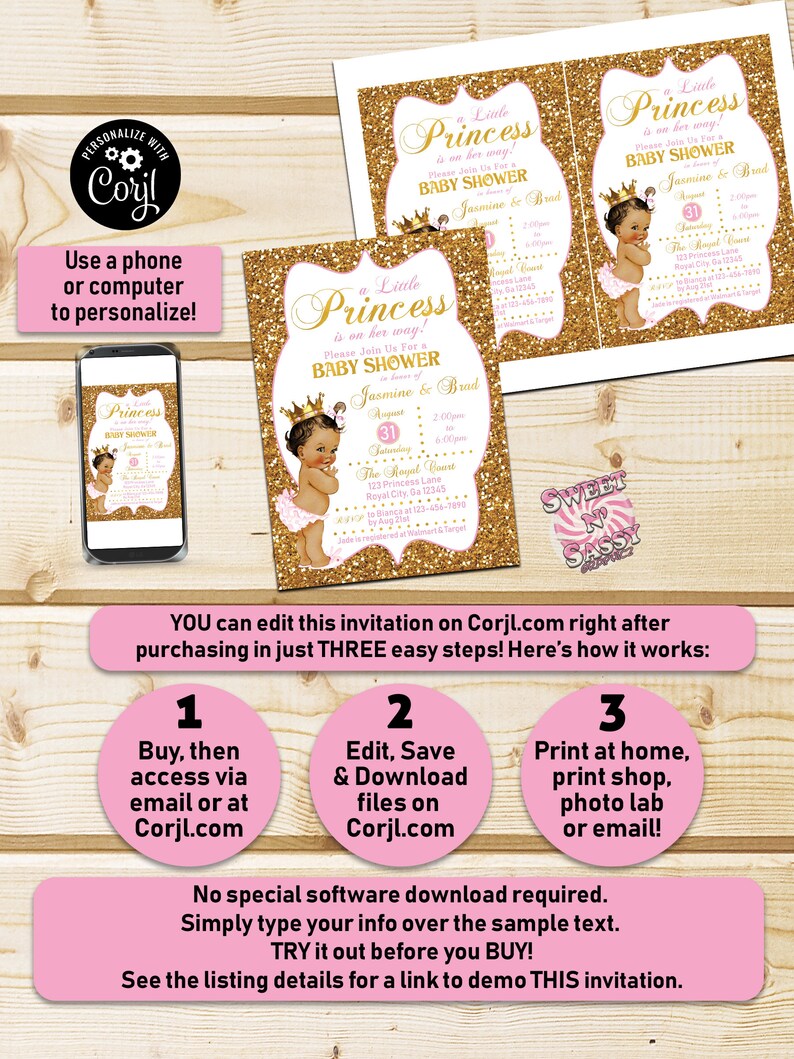 Little Princess Baby Shower Invitation Princess Invitation Etsy