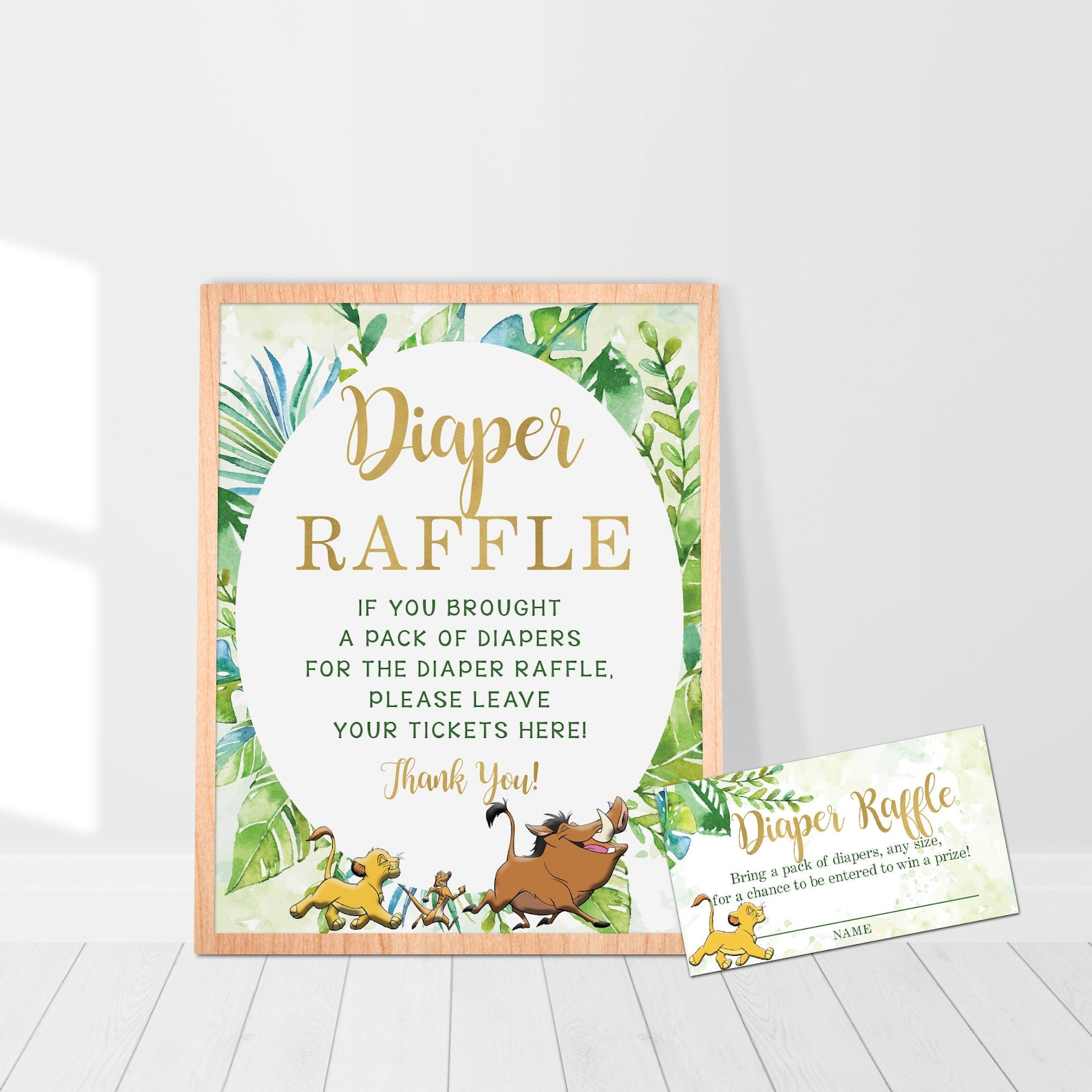 Lion King Baby Shower Editable DIAPER RAFFLE Sign and Ticket - Etsy Canada