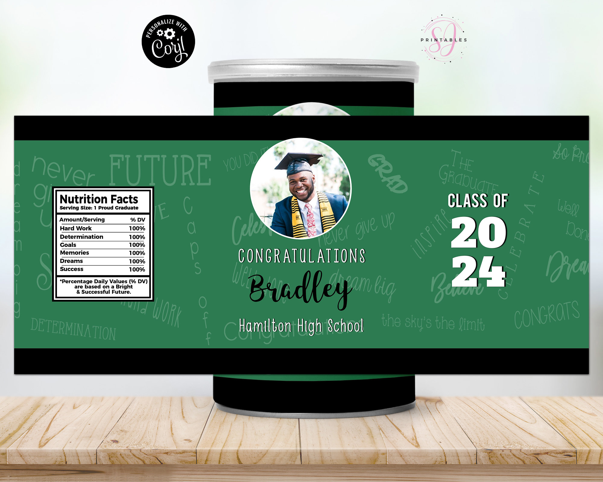 Graduation Birthday Mini Chips Can Label, ANY COLORS, Change to YOUR ...