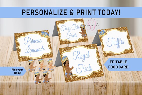 Baby Boy Baby Shower Food Tent Card Printable Baby Shower | Etsy