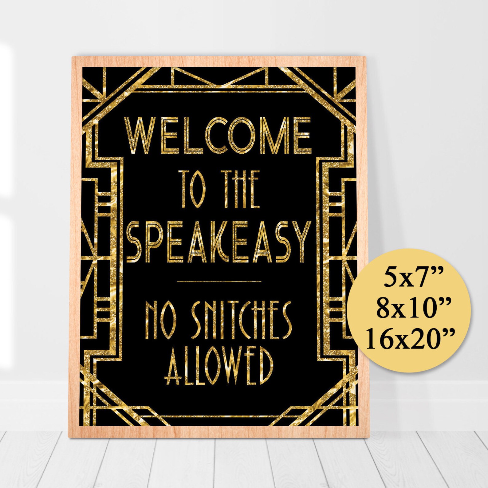 Great Gatsby Decor SPEAKEASY Sign for Bar Printable Instant | Etsy