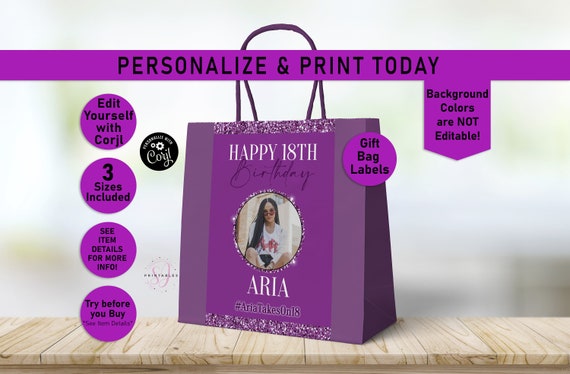 Purple Glitter Gift Bag