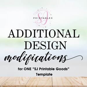 Additional Design Modification of our CORJL template for ONE item, SJ Printable Goods, Text Change, Clip art Change, position change