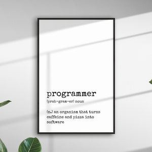 Regalo del programador - Cita de arte de pared imprimible - Diccionario de regalos de aniversario del desarrollador