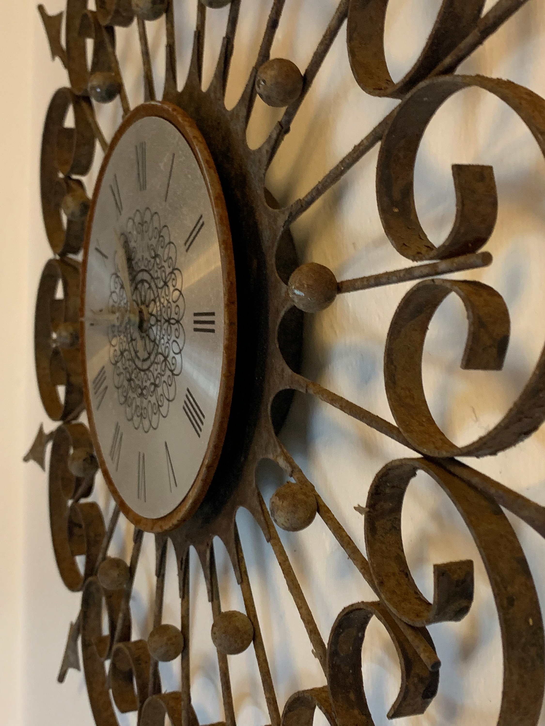 Elgin Large Black Metal Starburst Wall Clock - Etsy