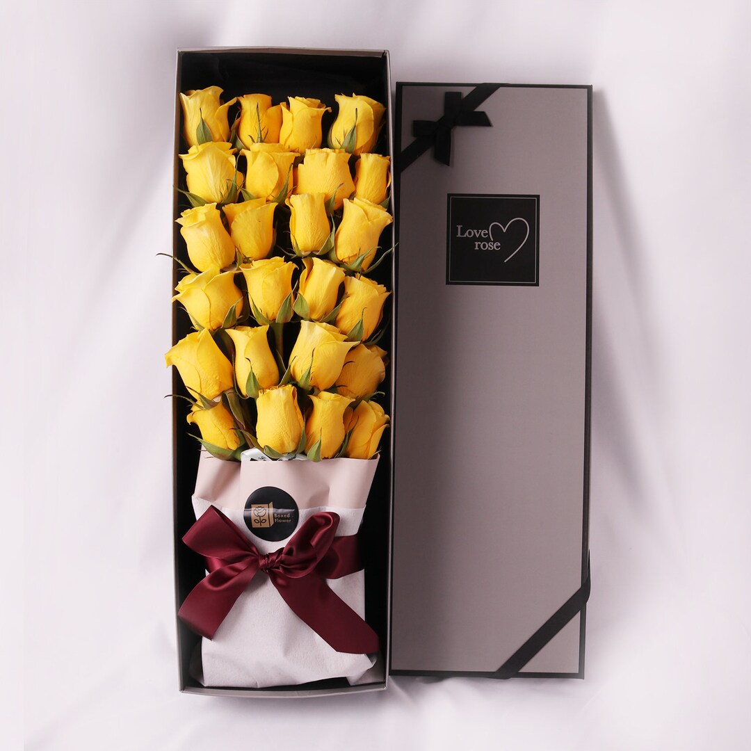 Yellow Rose Gift Box Etsy