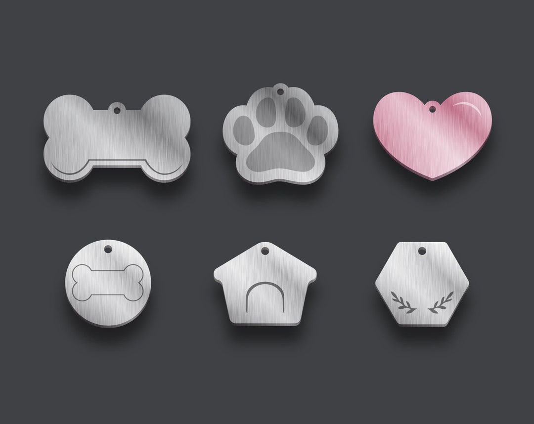 Pet Tags SVG Dog ID Tags Cat ID Tags Dog Collar Svg Bone Etsy