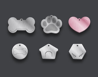 Pet Tags SVG, Dog ID Tags, Cat ID Tags, Dog collar svg, Bone svg, Dog tag svg, Clip Art, Clipart, Eps, Dxf, Silhouette, Cricut, Cut File
