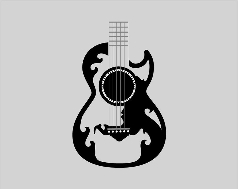 Mexican Guitar SVG File for Tumblers Spanish Guitar Svg Etsy
