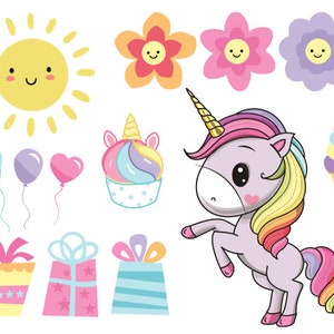 Happy Birthday Clip art, Birthday clipart, Unicorn Birthday, Unicorn party, Nursery, unicorn clipart, Birthday Cake, Invitation, Boy, Girl