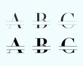 Monogram Svg, Split Letter Svg, Alphabet Svg, Names svg, Letters split svg, Letters SVG, Cricut and Silhouette Cut Files