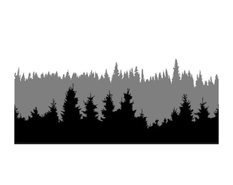 Treeline SVG for Tumblers, Tree line northern lights svg, Stencils for Tumblers, northern lights tumbler, forest clipart, forest svg, DXF