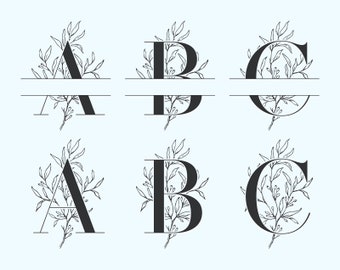 Monogram Svg, Split Letter Svg, Alphabet Svg, Names svg, Letters split svg, Letters SVG, Cricut and Silhouette Cut Files