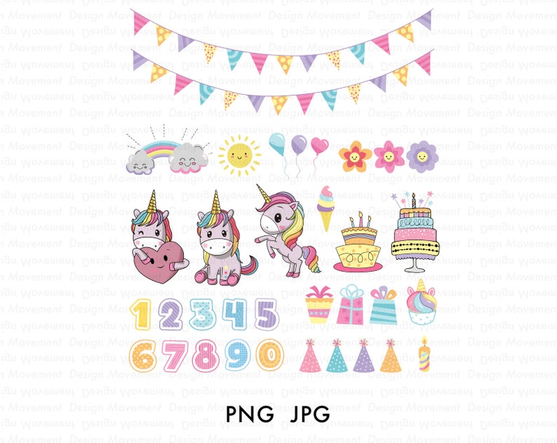 Happy Birthday Clip Art Birthday Clipart Unicorn Birthday - Etsy