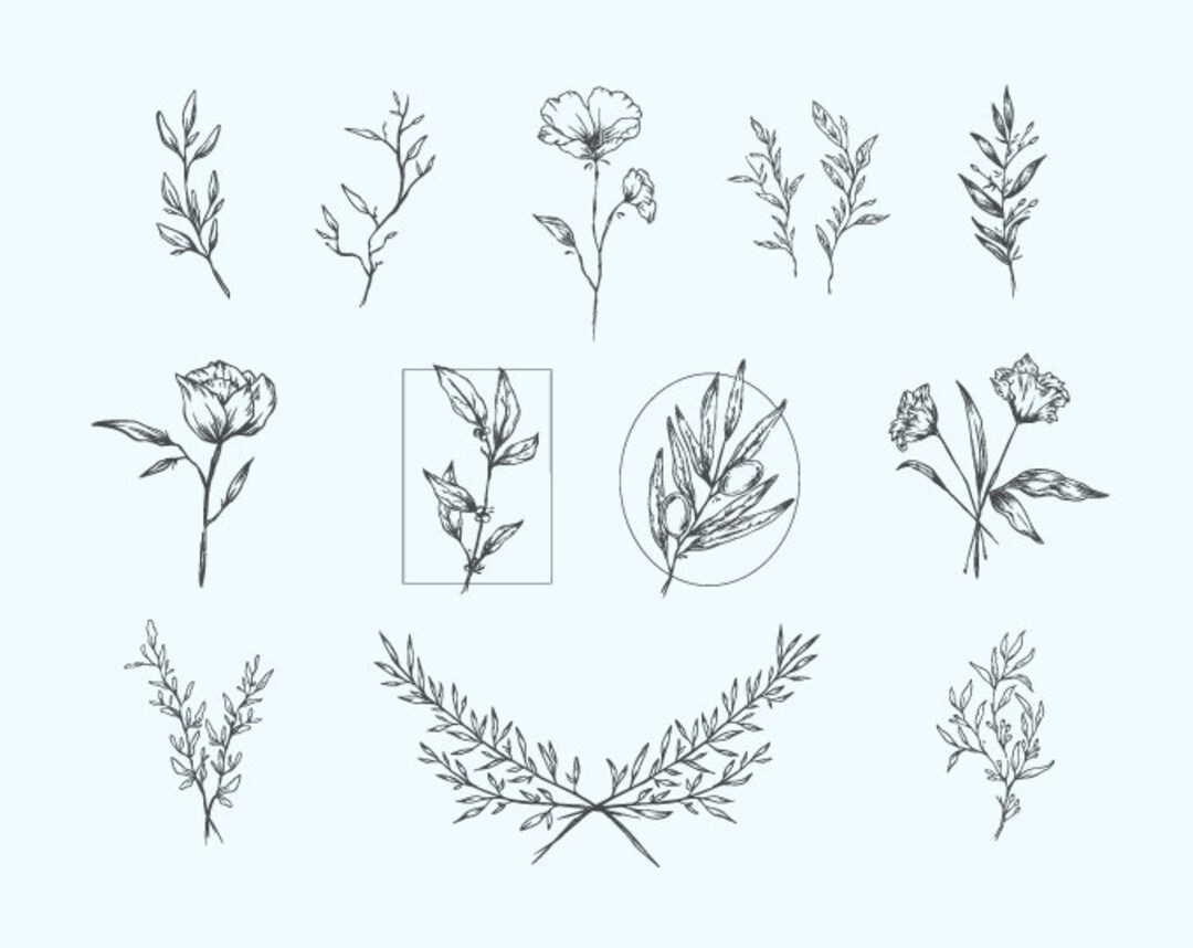 SVG Flower Text Dividers Flower SVG Flourishes Flower Cut Etsy