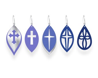 Cross Earrings SVG, Stacked Earrings svg, Teardrop earrings svg, Leather Earrings svg, Cricut earrings, Silhouette Earrings