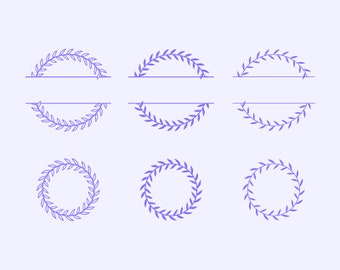 Laurel wreath SVG, Wreath png, Leaf Circle Monogram Frame, Branch svg, Laurel Wreath Circle Monogram Frame svg, Frames svg, Cricut wreath