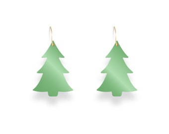 Earring SVG, Christmas Tree Earring Template, Tree Earrings, Faux Leather Earings, Cricut, Silhouette, EPS, DXF, Scan-n-Cut, Earing Template