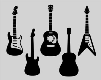 Guitar SVG, Acoustic Guitar svg, Electric Guitar svg, cricut guitar, Guitar clip art, Guitar clipart, guitar cut files for cricut