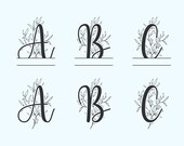 Monogram Svg, Split Letter Svg, Flower Alphabet Svg, Names svg, Letters split svg, Letters SVG, Cricut and Silhouette Cut Files