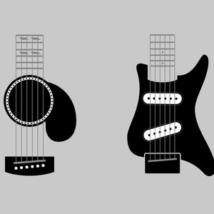 Gitaar SVG-bestand voor Tumblers, elektrische gitaar svg, gitaar beker svg, gitaar svg voor beker, akoestische gitaar svg, cricut beker svg