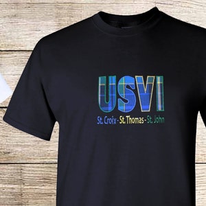 US Virgin Islands Shirt, Island Vacation Madras Shirt, US Virgin Islands Madras Shirt, St. Croix St. Thomas St John Madras USVI Shirt - Blue