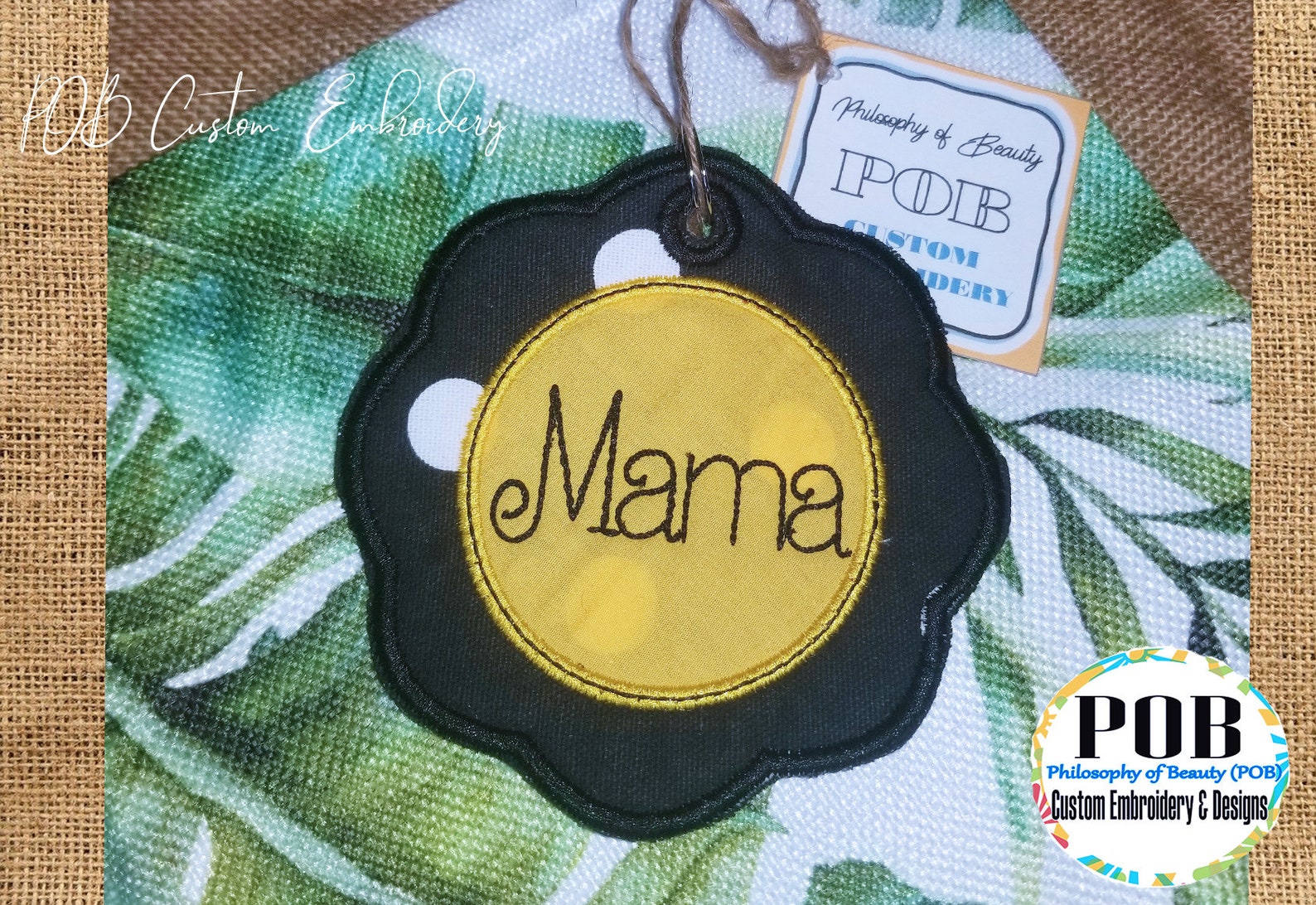 Bag Tag Embroidered Bag Tag Backpack Tag Monogram Tag Etsy