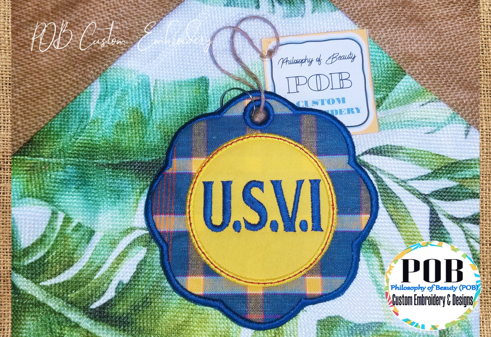 Bag Tag Embroidered Bag Tag Backpack Tag Monogram Tag Etsy