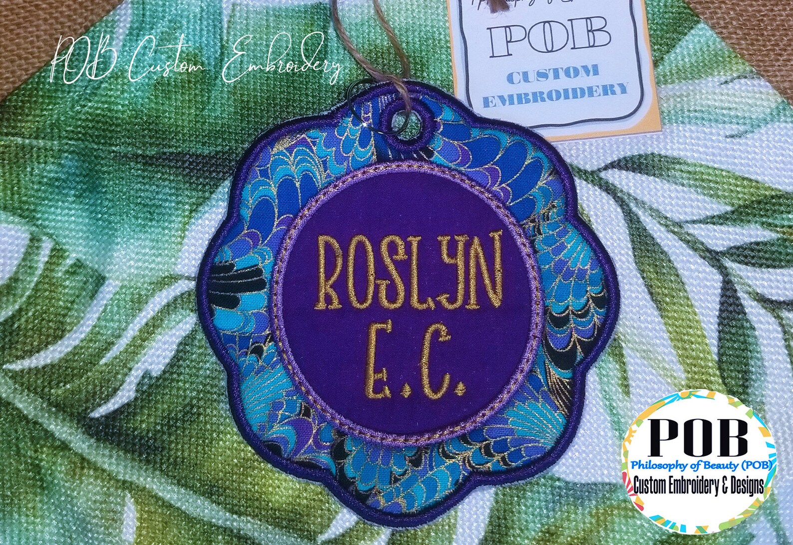 Bag Tag Embroidered Bag Tag Backpack Tag Monogram Tag Etsy